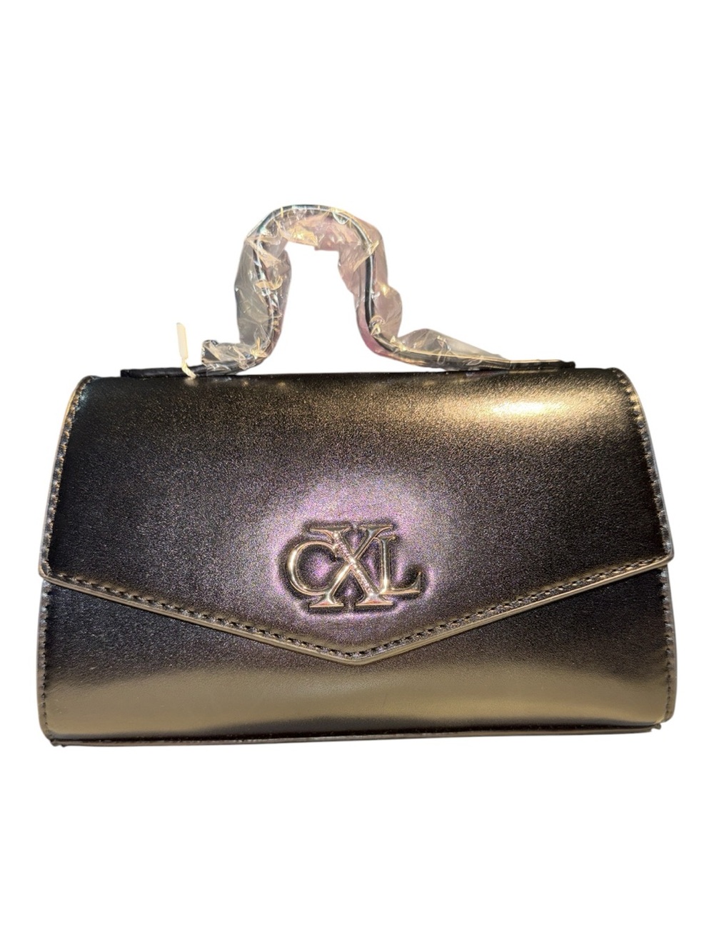 Christian Lacroix Laine Matte Patent Black Crossbody Bag NWT